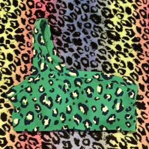 All in motion green leopard sports bra